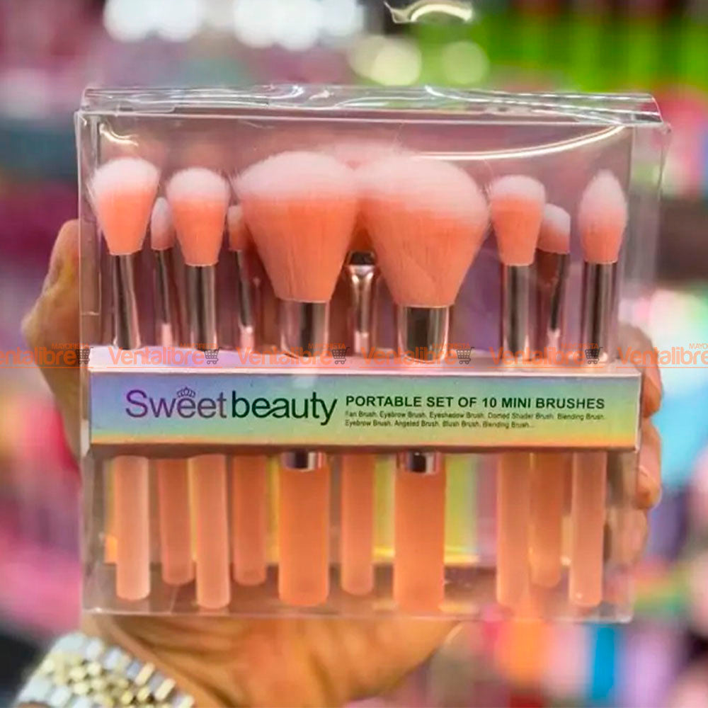 Sweet Beauty Makeup Brush Set Blister X 10 Pcs. Sweet Beauty