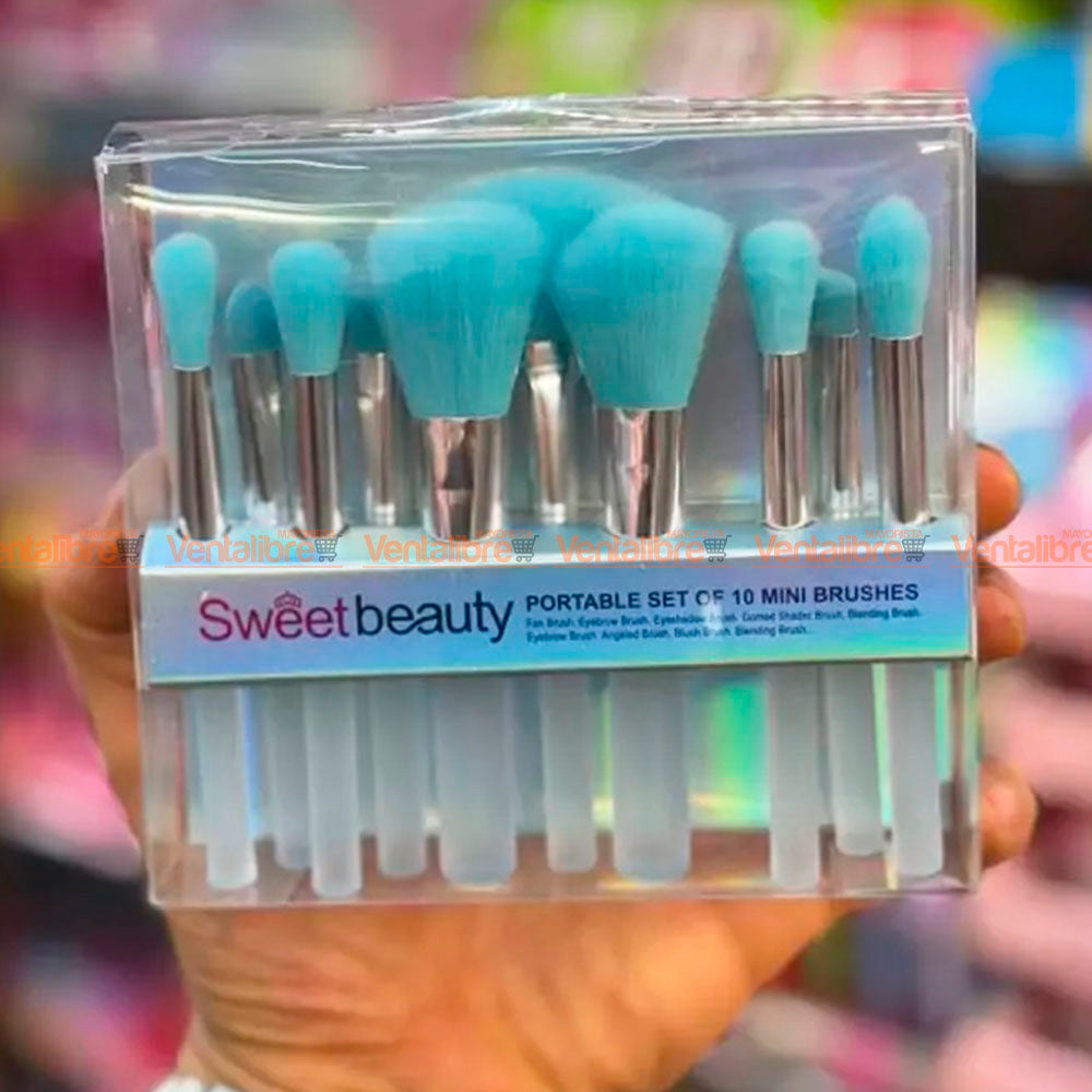 Sweet Beauty Makeup Brush Set Blister X 10 Pcs. Sweet Beauty