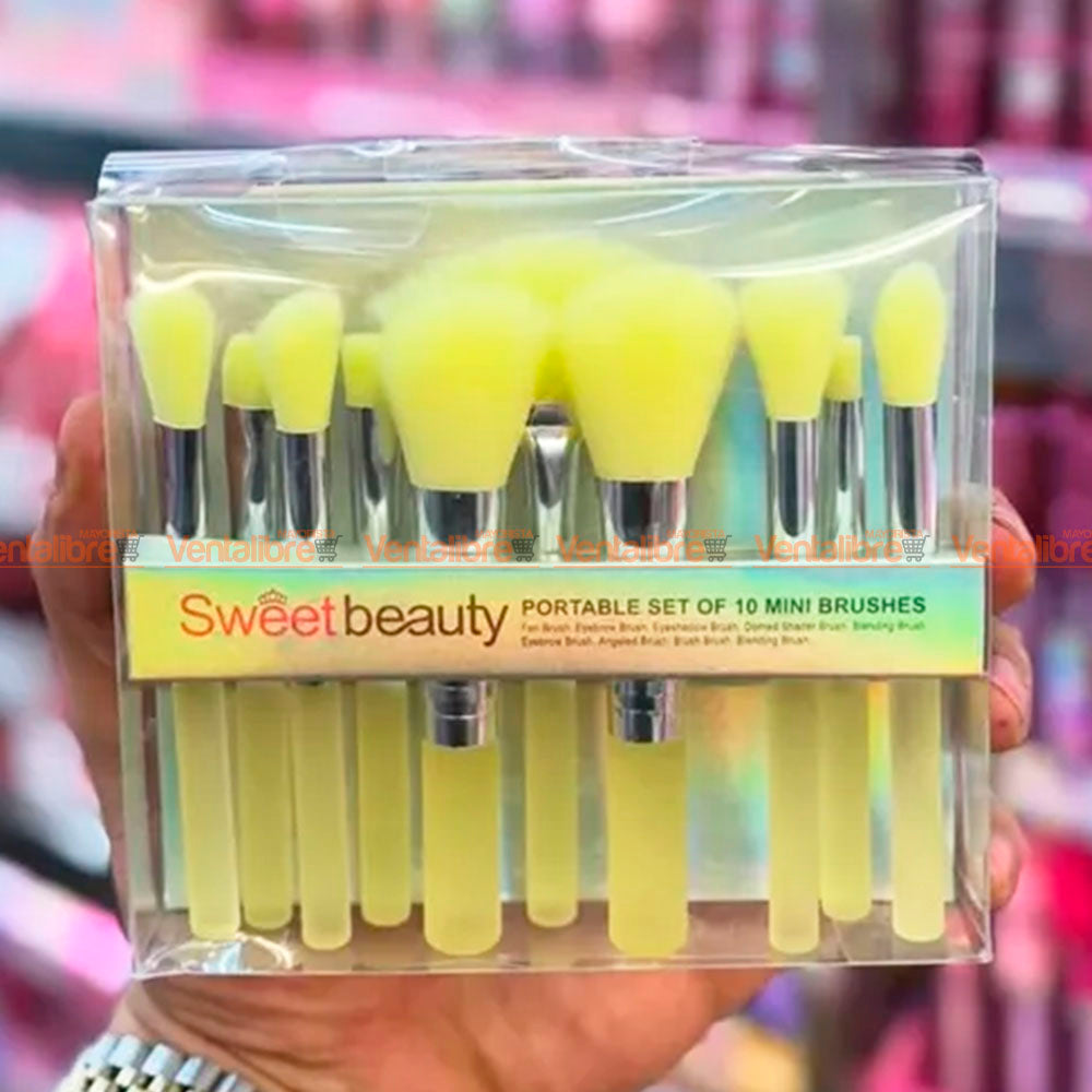 Sweet Beauty Makeup Brush Set Blister X 10 Pcs. Sweet Beauty