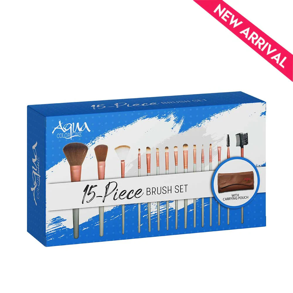 Aqua color line 15 pieces Brush Set. Aqua Color Line