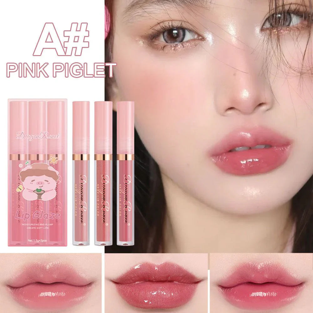 3 Pcs Dragon Ranee Moisturizing Majestic Lip Glaze Dragon Ranee