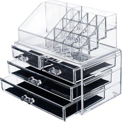 Acrylic Makeup Organizer Drawers Stand, Brush and Jewellery Storage Cosmia.pk