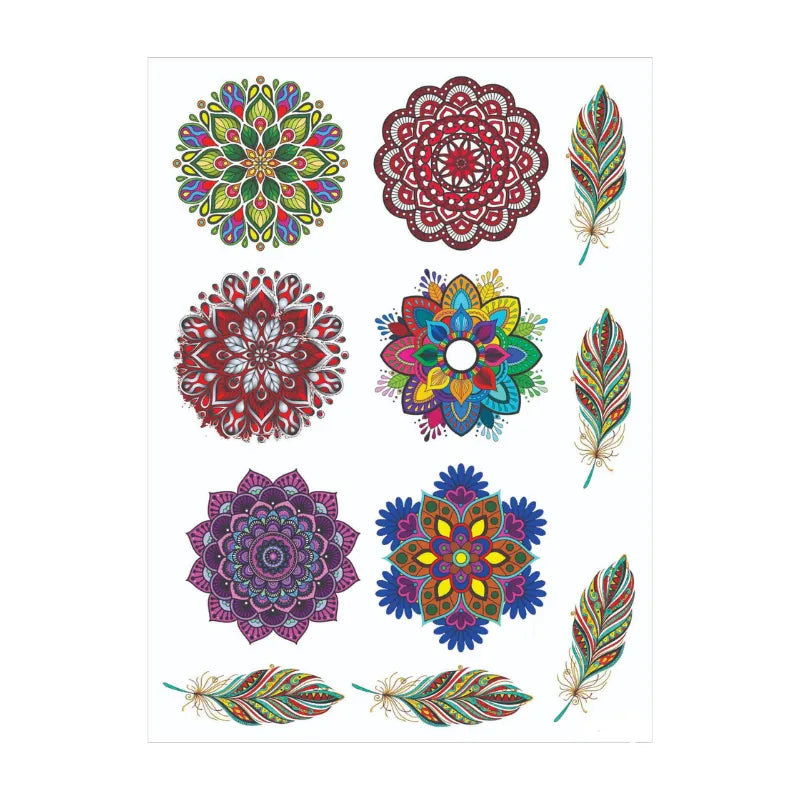 Multi Color Mehndi Stickers, Temporary Henna Tattoos Cosmia.pk