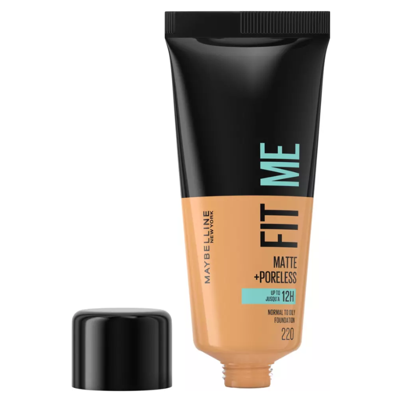 Original Maybelline Fit Me Foundation, Matte & Poreless, Full Coverage Blendable Normal to Oily Skin, 30ml Maybelline