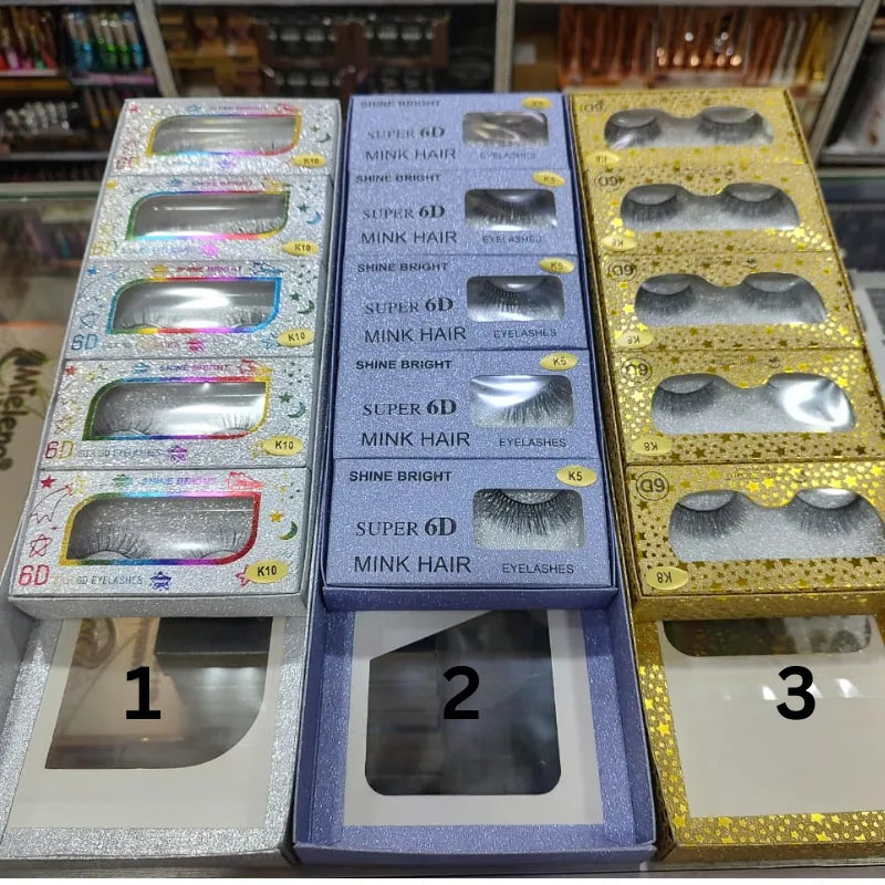 Shine bright 6D eyelashes (Each Box 5Pcs) Shine bright