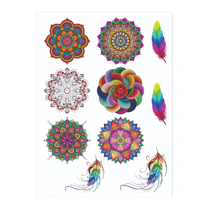 Multi Color Mehndi Stickers, Temporary Henna Tattoos Cosmia.pk