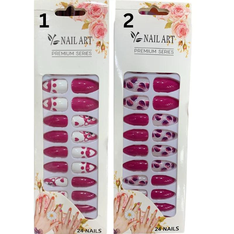 24 Pcs Nail Art Premium Series Fake Nails Nail art