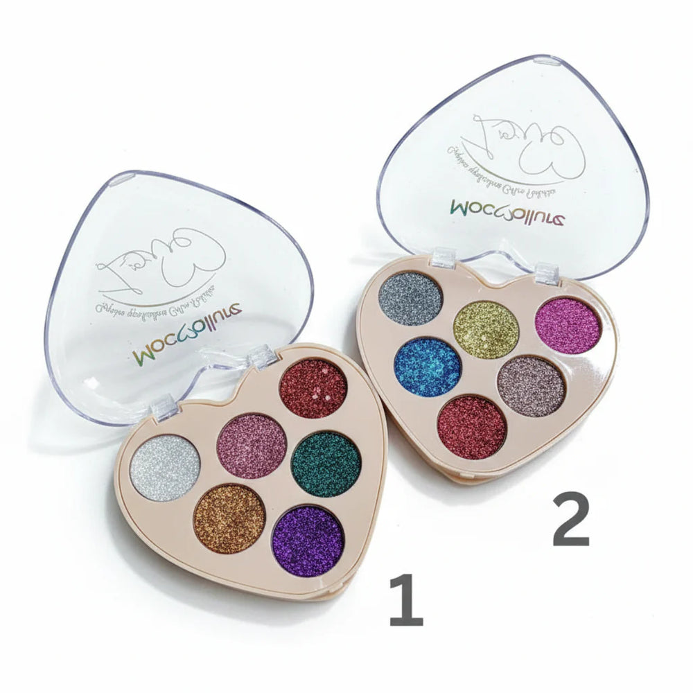 Mocallure Heart Glitter Eyeshadow Palette - 6 Colors Mocallure