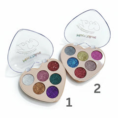 Mocallure Heart Glitter Eyeshadow Palette - 6 Colors Mocallure