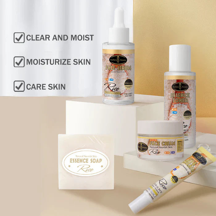 Aichun Beauty 5 Pieces Organic Rice Facial Skin Care Set Aichun Beauty