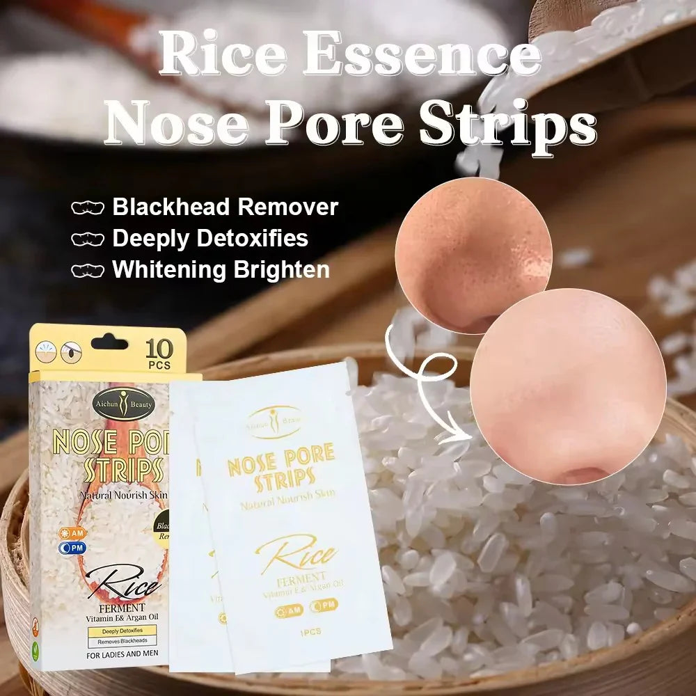 Aichun Beauty Rice Nose Pore Strips Pack of 10pcs Aichun Beauty