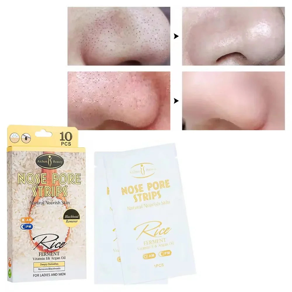 Aichun Beauty Rice Nose Pore Strips Pack of 10pcs Aichun Beauty