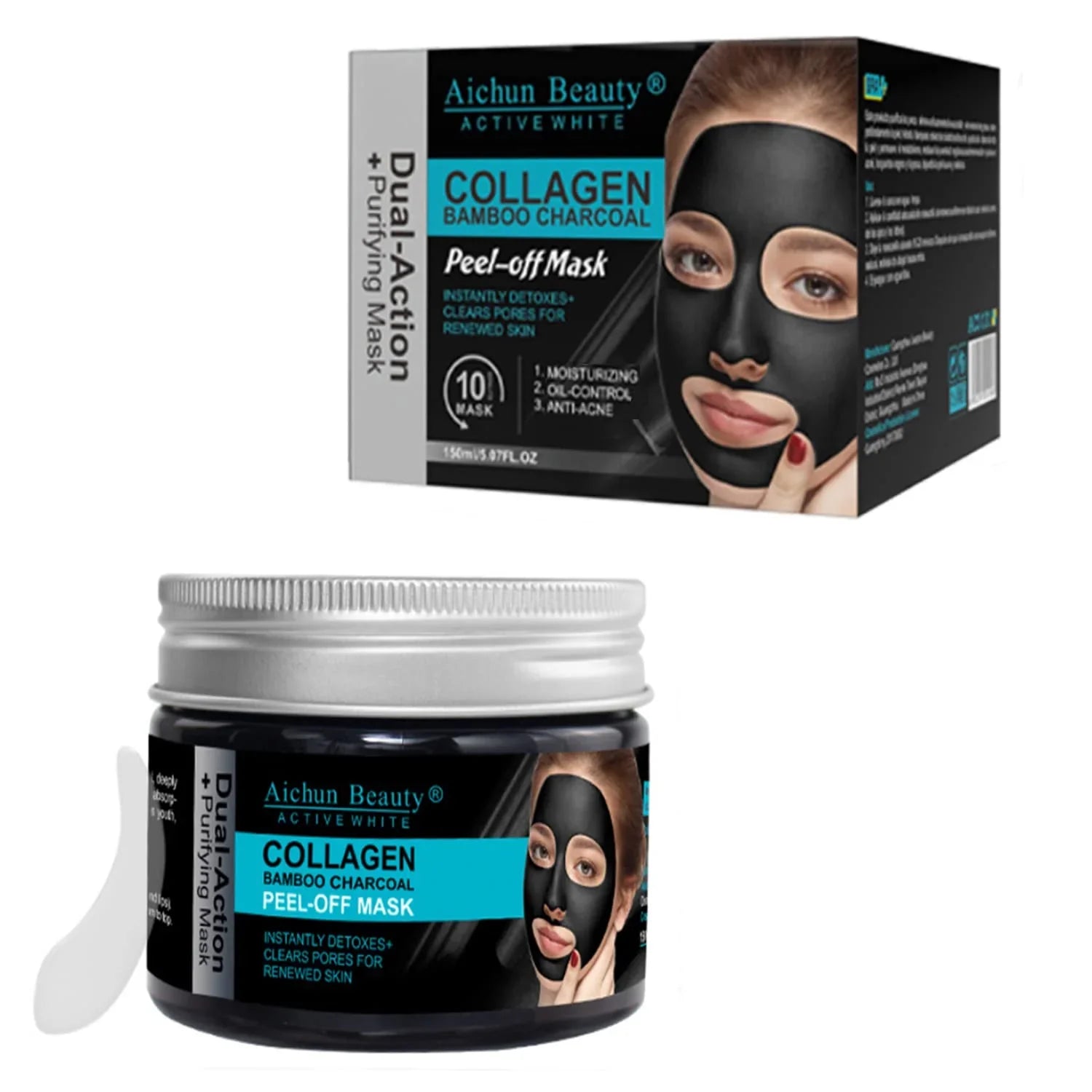 Aichun beauty Collagen Bamboo Charcoal Vegan Peel-Off Facial Mask Aichun Beauty