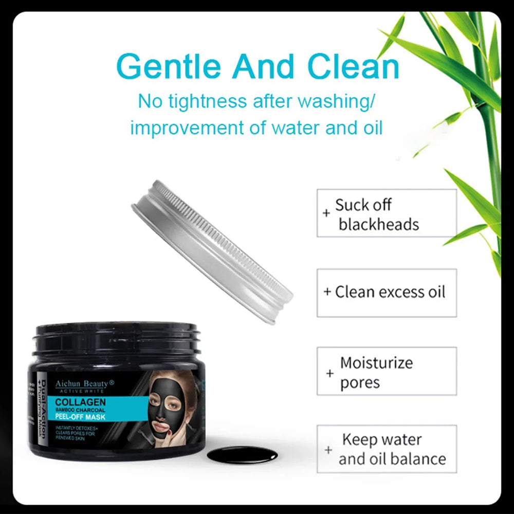 Aichun beauty Collagen Bamboo Charcoal Vegan Peel-Off Facial Mask Aichun Beauty
