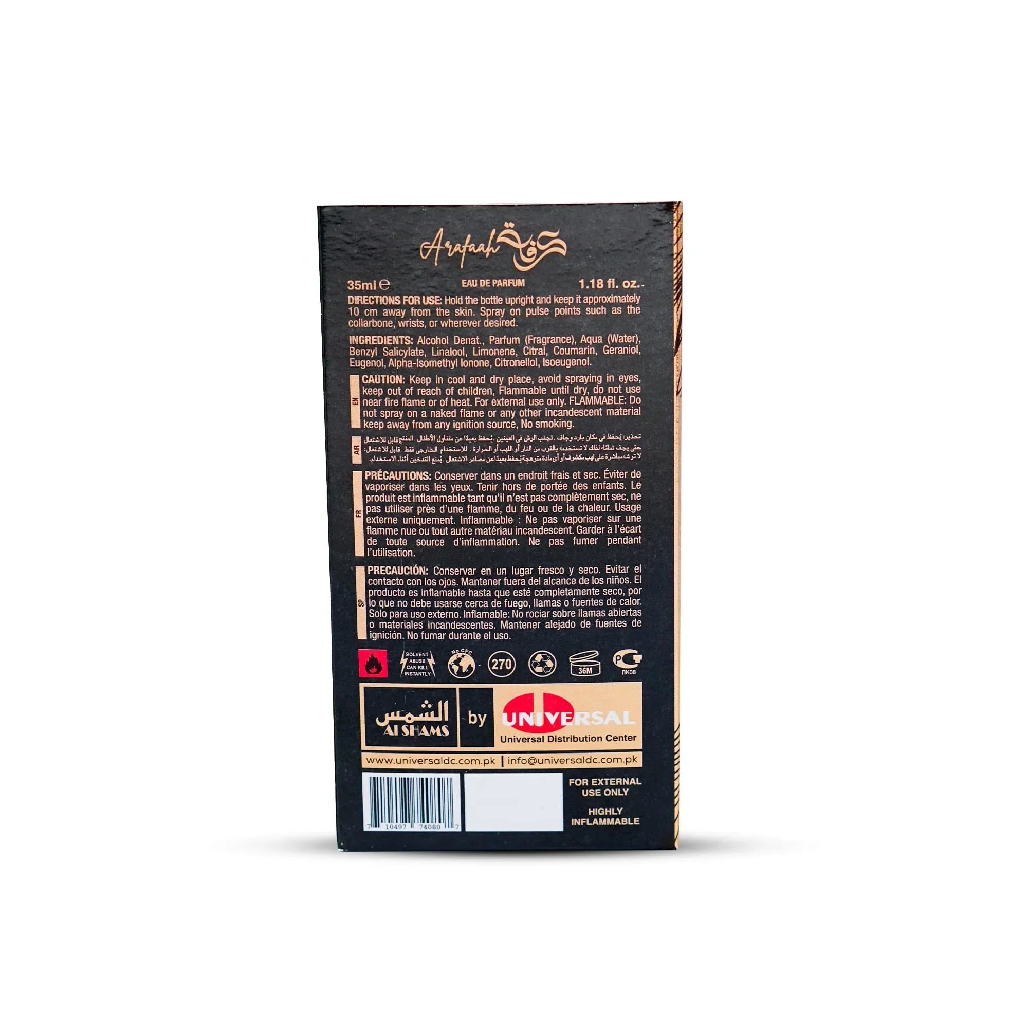 Al Shams Arafaah Perfume – 35ml Eau de Parfum Al Shams