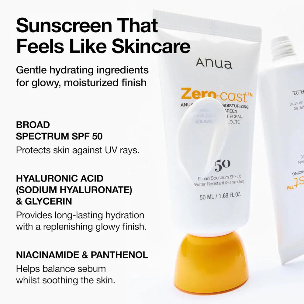 Anua Zero Cast Moisturizing Sunscreen SPF50+ 50ml Anua