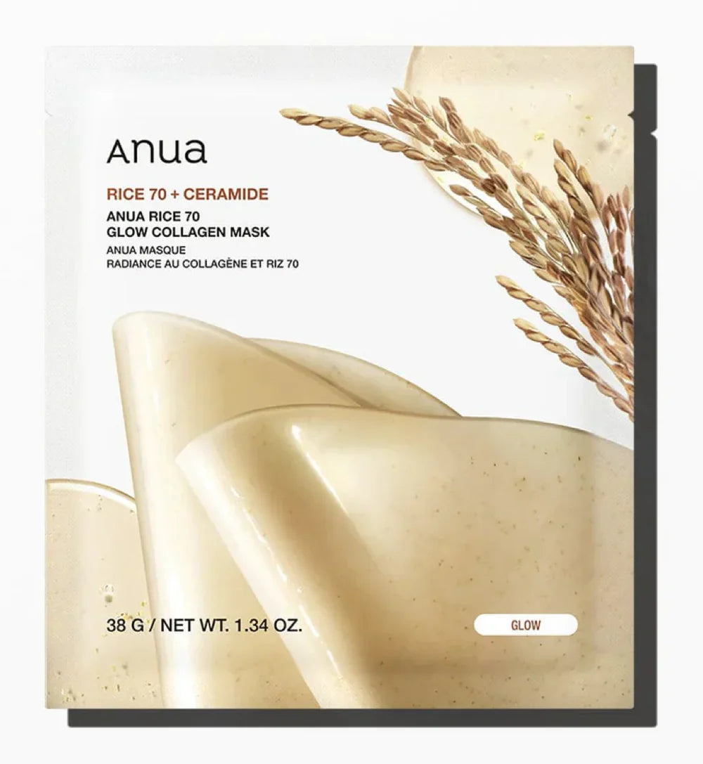 Anua Rice 70 Glow Collagen Sheet Mask 38g Anua