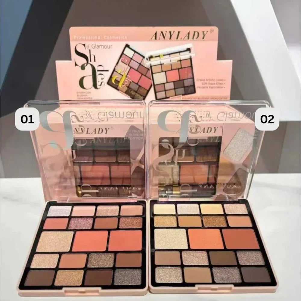 Anylady Pprofessional Eyeshadow, Blusher & Highlighter Palette Any Lady