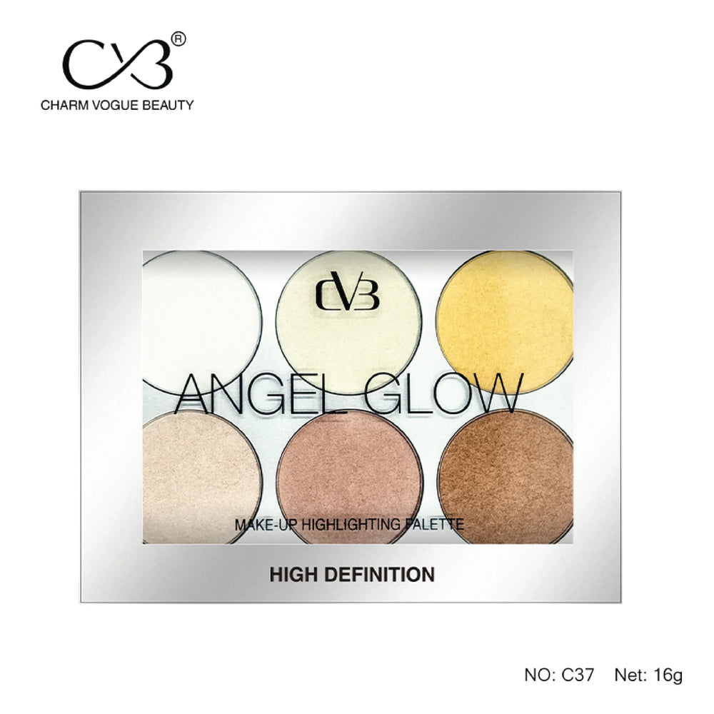 CVB 6 Shades High Definition Angel Glow Makeup Highlighter Palette C37 CVB