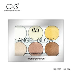 CVB 6 Shades High Definition Angel Glow Makeup Highlighter Palette C37 CVB