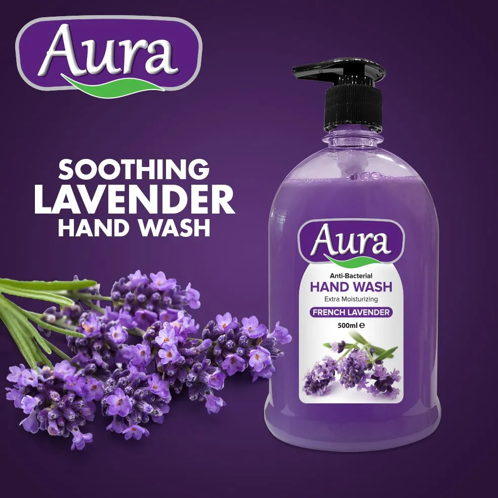 Aura Anti-Bacterial Liquid Handwash French Lavender 500ML Aura