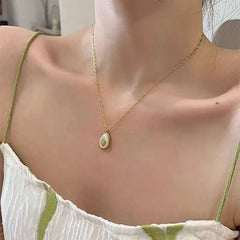 Avocado Pendant Gold Toned Necklace Cosmia