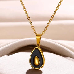 Avocado Pendant Gold Toned Necklace Cosmia