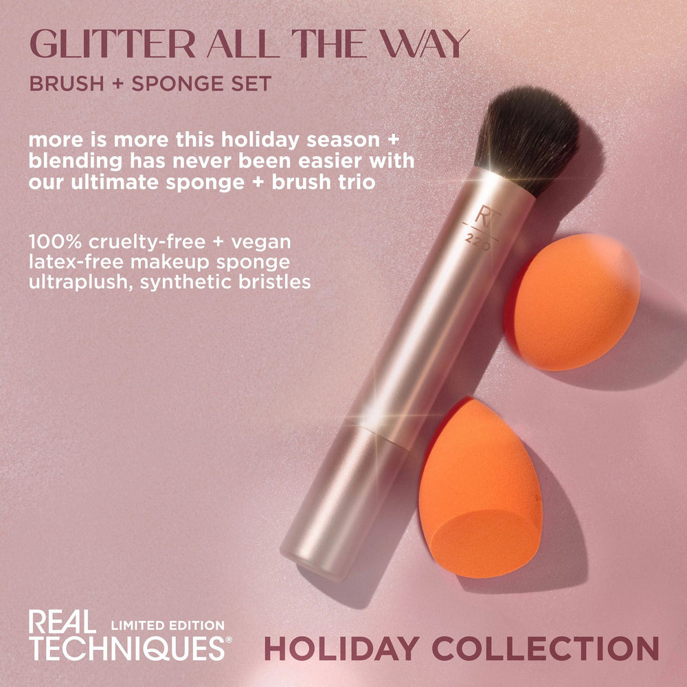 Glitter All The Way Brush + Sponge Set Cosmia