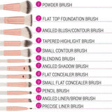 12 Pcs BH Cosmetics Rose Romance Brush Set