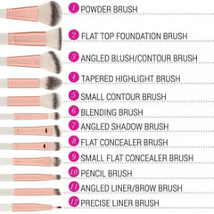 12 Pcs BH Cosmetics Rose Romance Brush Set BH Cosmetics
