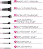 BH Cosmetics Bella - 9 Piece Makeup Brushes Set
