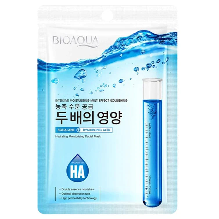 BIOAQUA Squalane + Hyaluronic Acid Hydrating Moisturizing Facial Mask Bioaqua