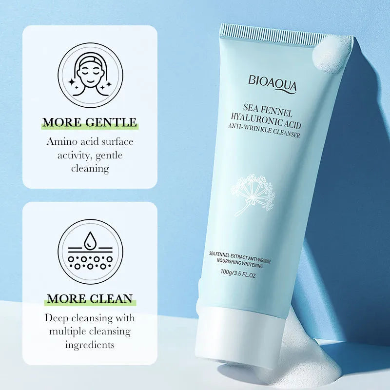 BIOAQUA Sea Fennel Hyaluronic Acid Foaming Facial Cleanser - 100ml Bioaqua