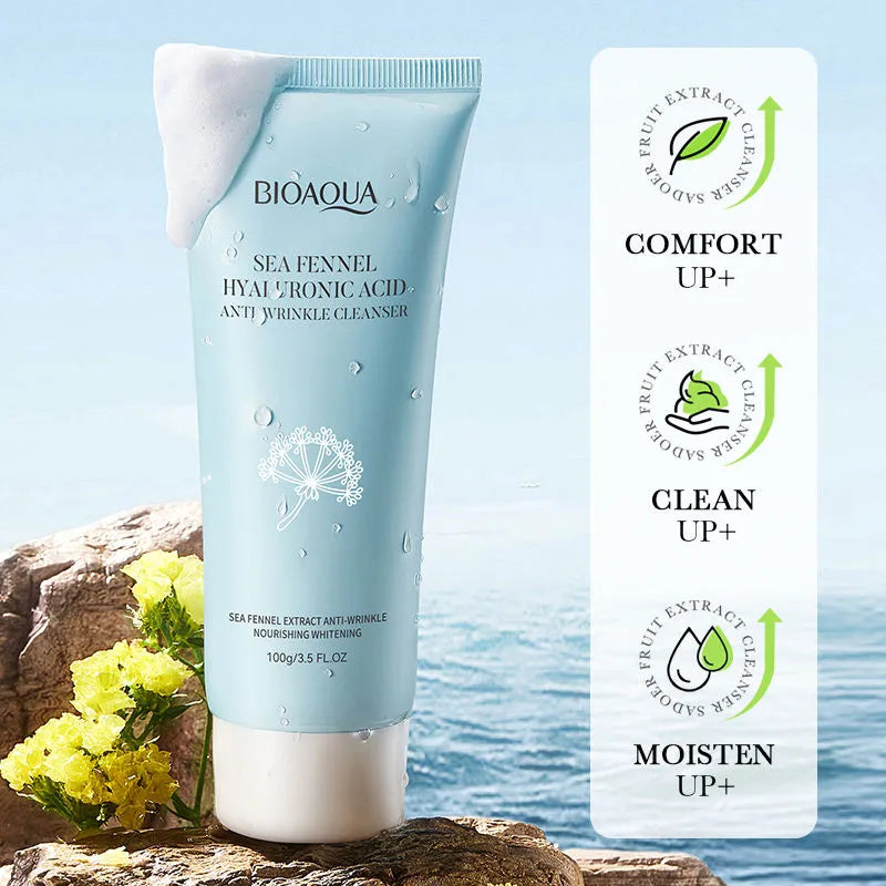 BIOAQUA Sea Fennel Hyaluronic Acid Foaming Facial Cleanser - 100ml Bioaqua