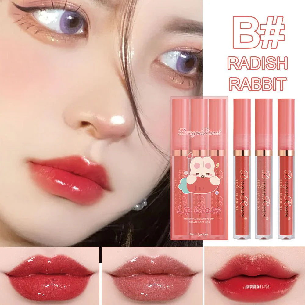 3 Pcs Dragon Ranee Moisturizing Majestic Lip Glaze Dragon Ranee