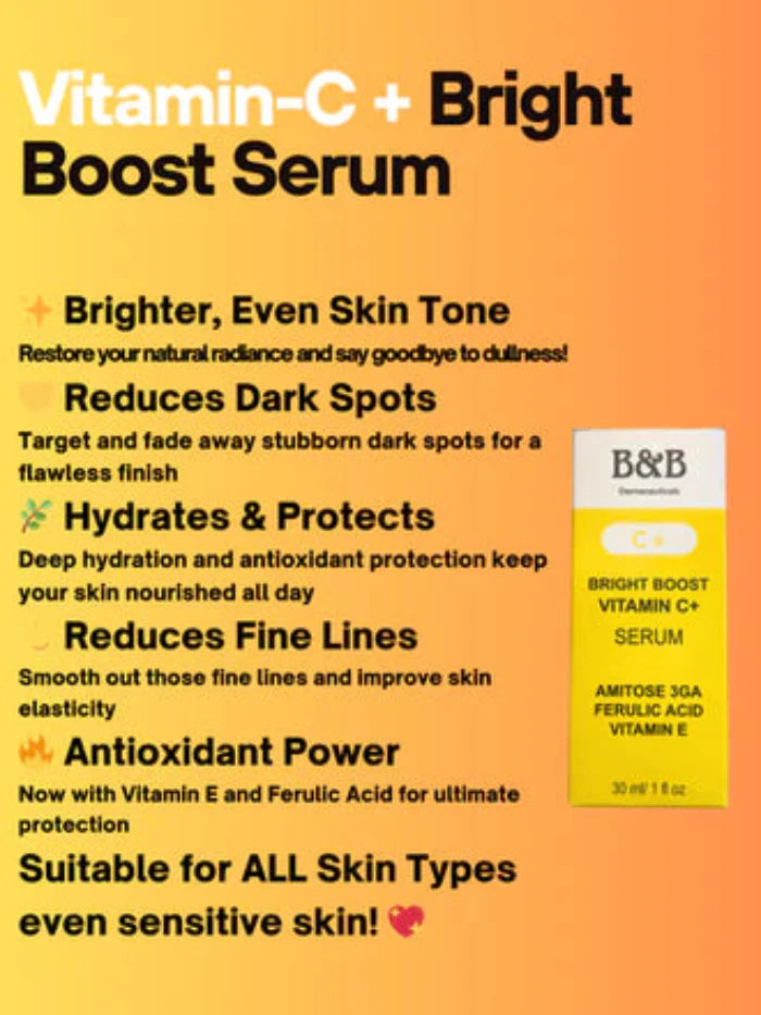 B&B Bright Boost Vitamin C+ Serum 30ml B&B