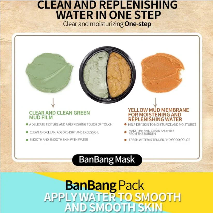 BIOAQUA Double Color Face Mask for Cleansing - BanBang Mud Mask 50g+50g Bioaqua