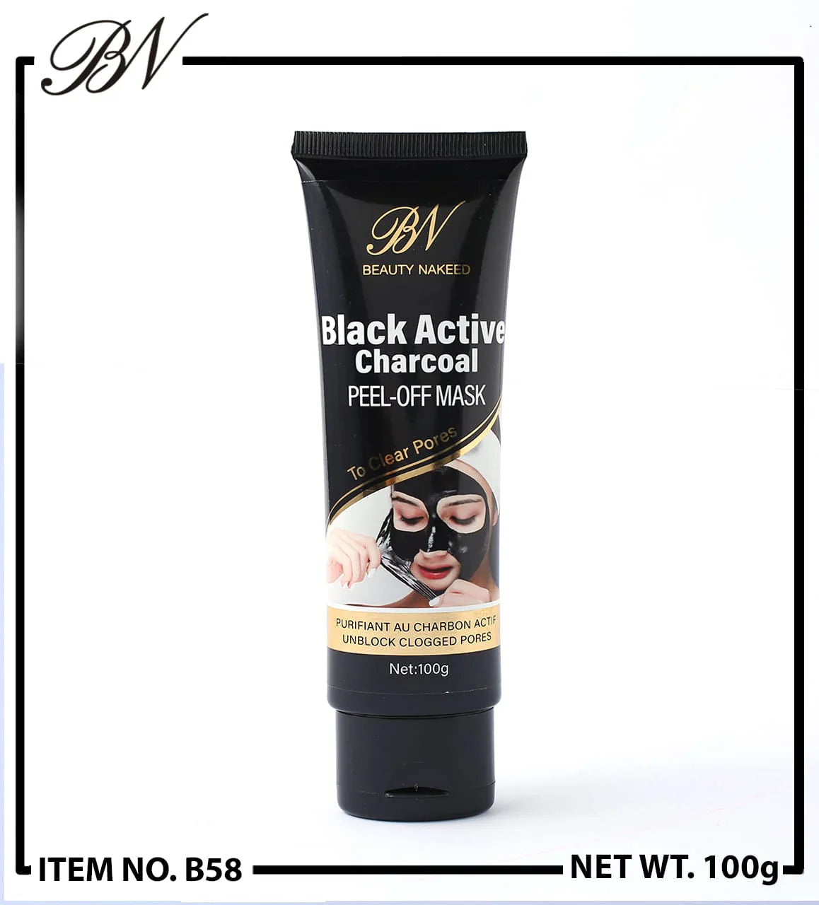 Beauty Nakeed Black Active Charcoal Peel Off Mask 100g Beauty Nakeed