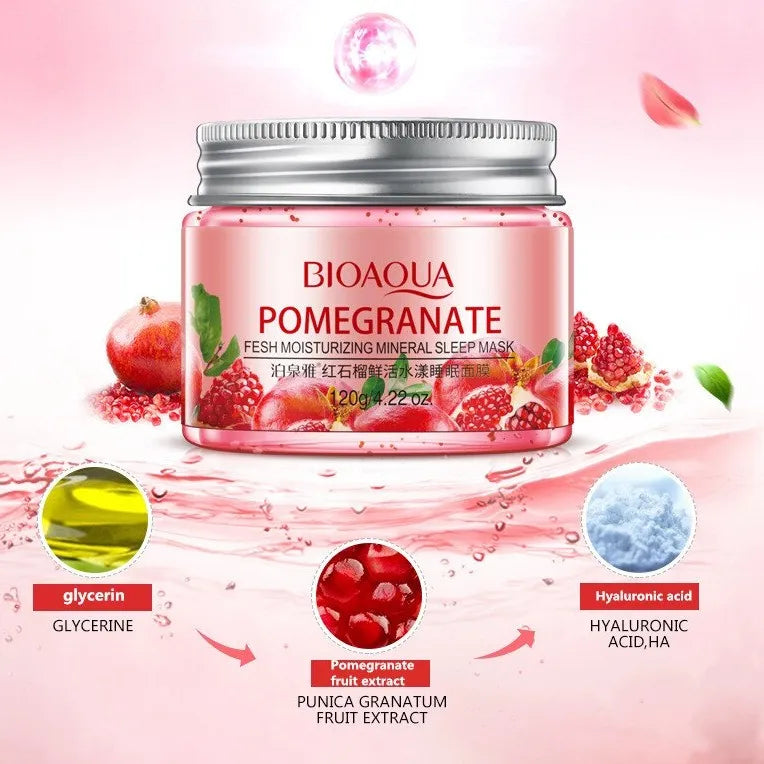 Bioaqua Pomegranate Mineral Sleep Mask - 120g Bioaqua