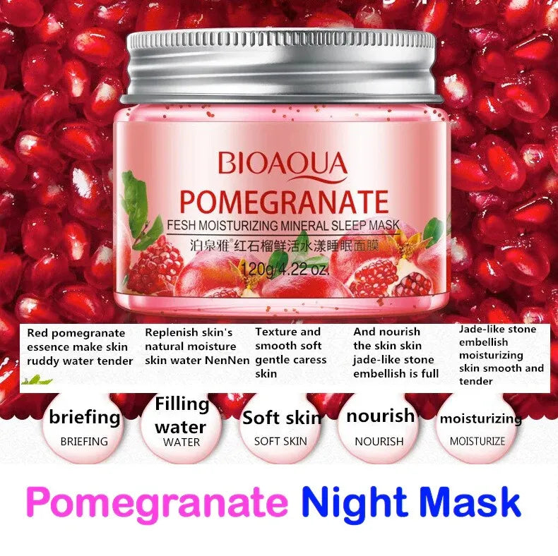 Bioaqua Pomegranate Mineral Sleep Mask - 120g Bioaqua