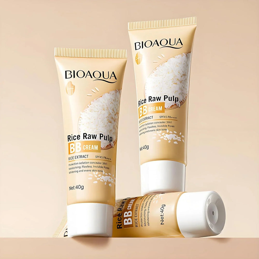 Bioaqua Rice Raw Pulp BB Cream Rice Extract SPF45 Pa+++  -  40g Bioaqua
