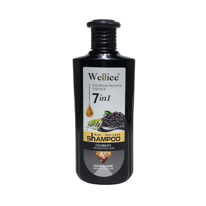 Wellice 7 in 1 Anti - Hair Loss Black Sesame Hyalruonic Acid & Soothing Frizz Shampoo 400g Wellice