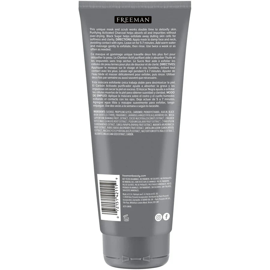 Freeman Polishing Charcoal & Black Sugar Gel Mask 75ml Freeman