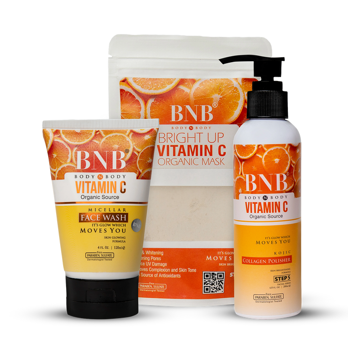 BNB Bright up Vitamin C KIT ( Face wash 120ml + Polisher 200ml + Mask 120gm) BnB