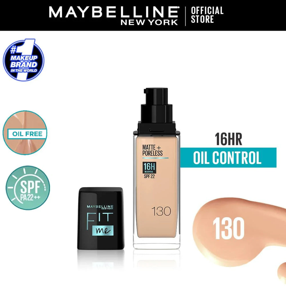Original Maybelline New Fit Me Matte + Poreless Liquid Foundation Spf 22 30ml Maybelline