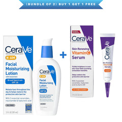 Cerave (Bundle of 2) AM Facial Moisturizing Lotion SPF 30 + Serum CeraVe
