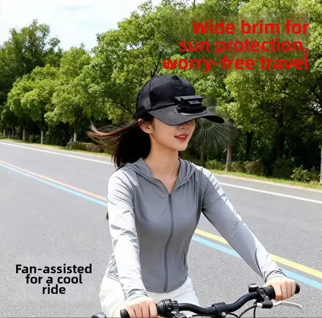Solar Powered Cooling Fan Cap Cosmia.pk