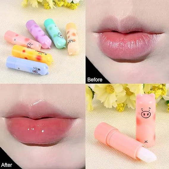 Cartoon Moisturize Colorless Lip Balm (6 Pcs) Set Cosmia.pk