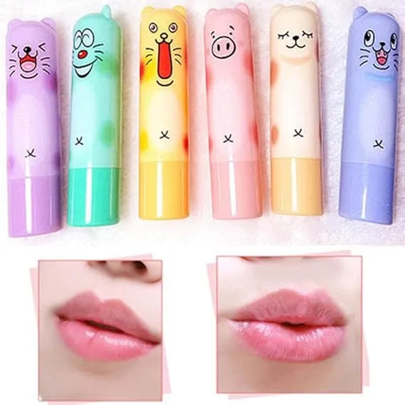 Cartoon Moisturize Colorless Lip Balm (6 Pcs) Set Cosmia.pk