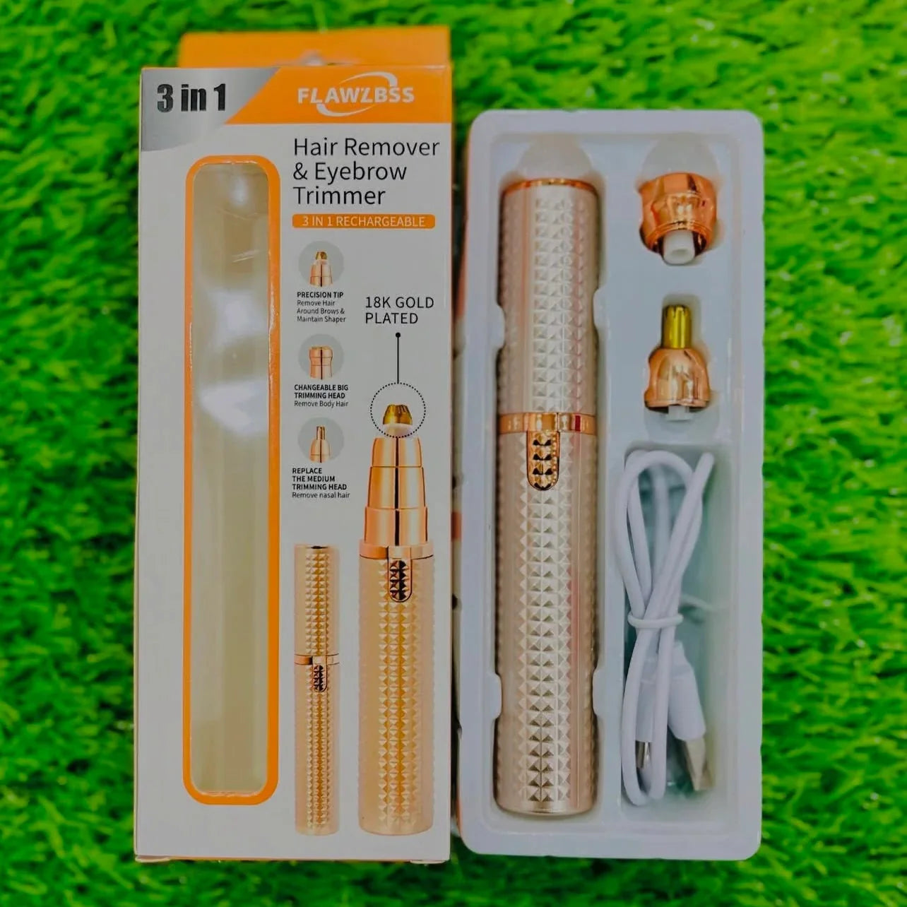 3‑in‑1 Flawzbss Hair Removal & Eyebrow Trimmer Flawzbss